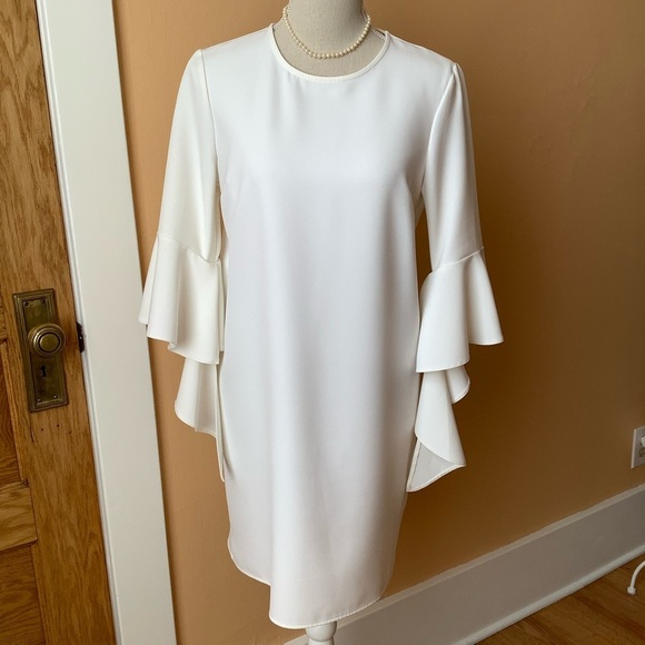 MISS SELFRIDGE Ivory Statement Sleeve Dress Size 6 - Picture 2 of 13